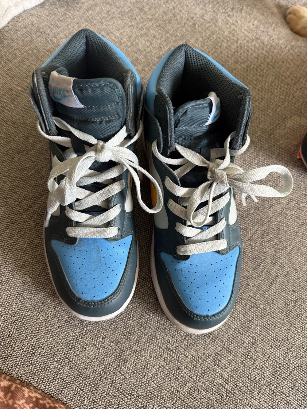 Nike Kids High-Top Sneakers in Blue and Gray